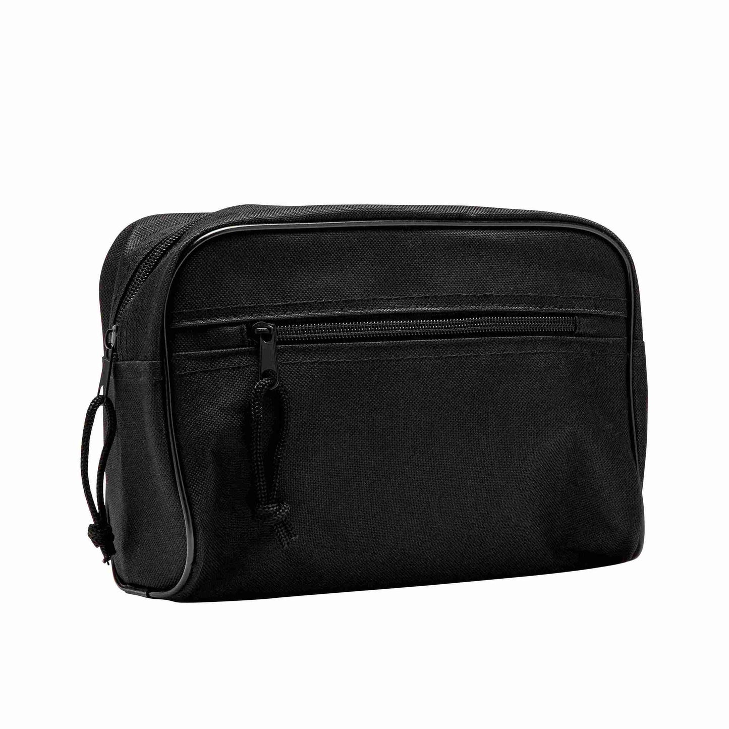 Black bag with zippers on a white background
