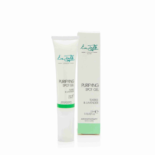Two bottles of Eve Taylor Purifying Spot Gel on a white background