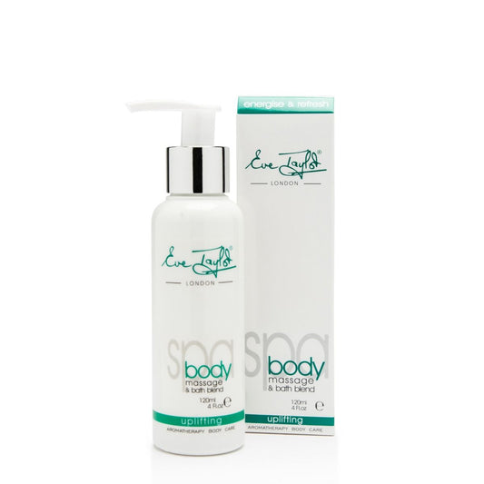 Eve Taylor spa body bath & massage blend bottle and box, 120ml