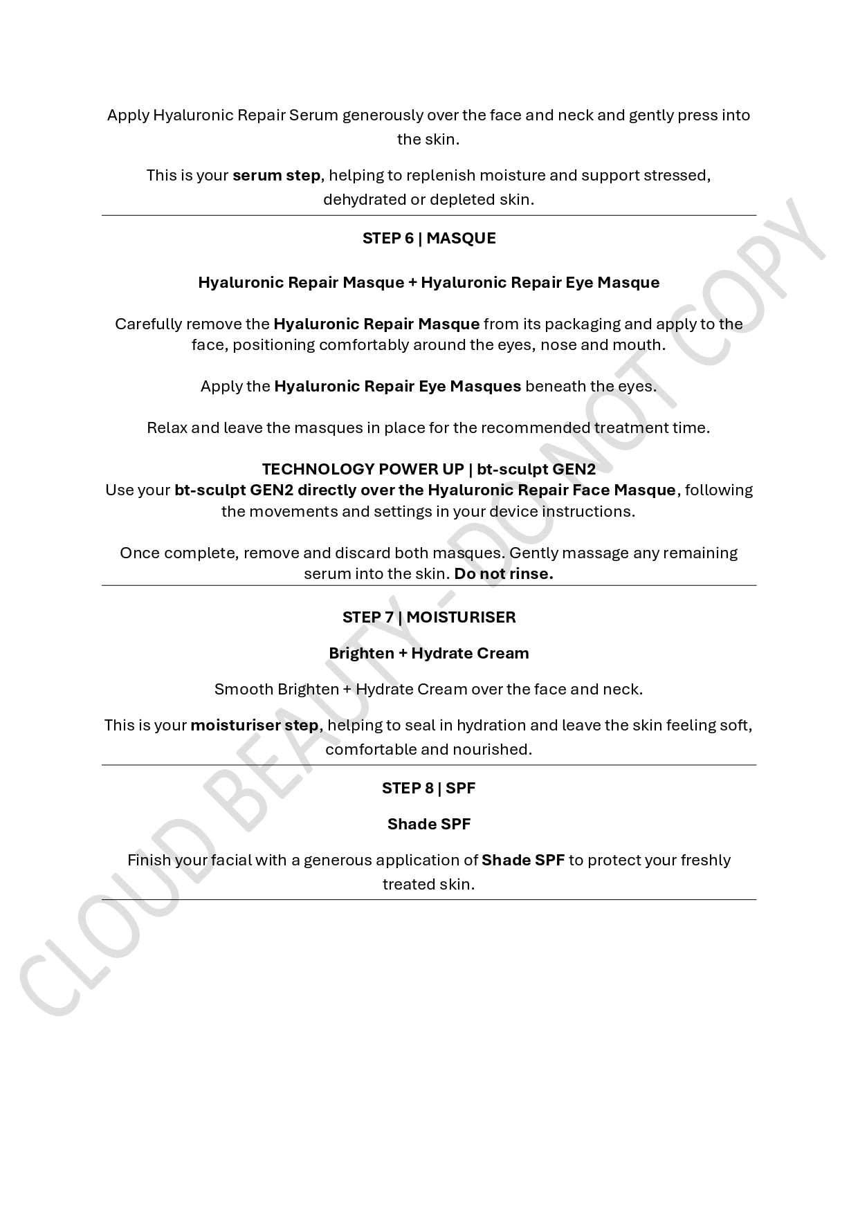 Cloud Beauty Hyaluronic Repair Facial with Bio-Therapeutic