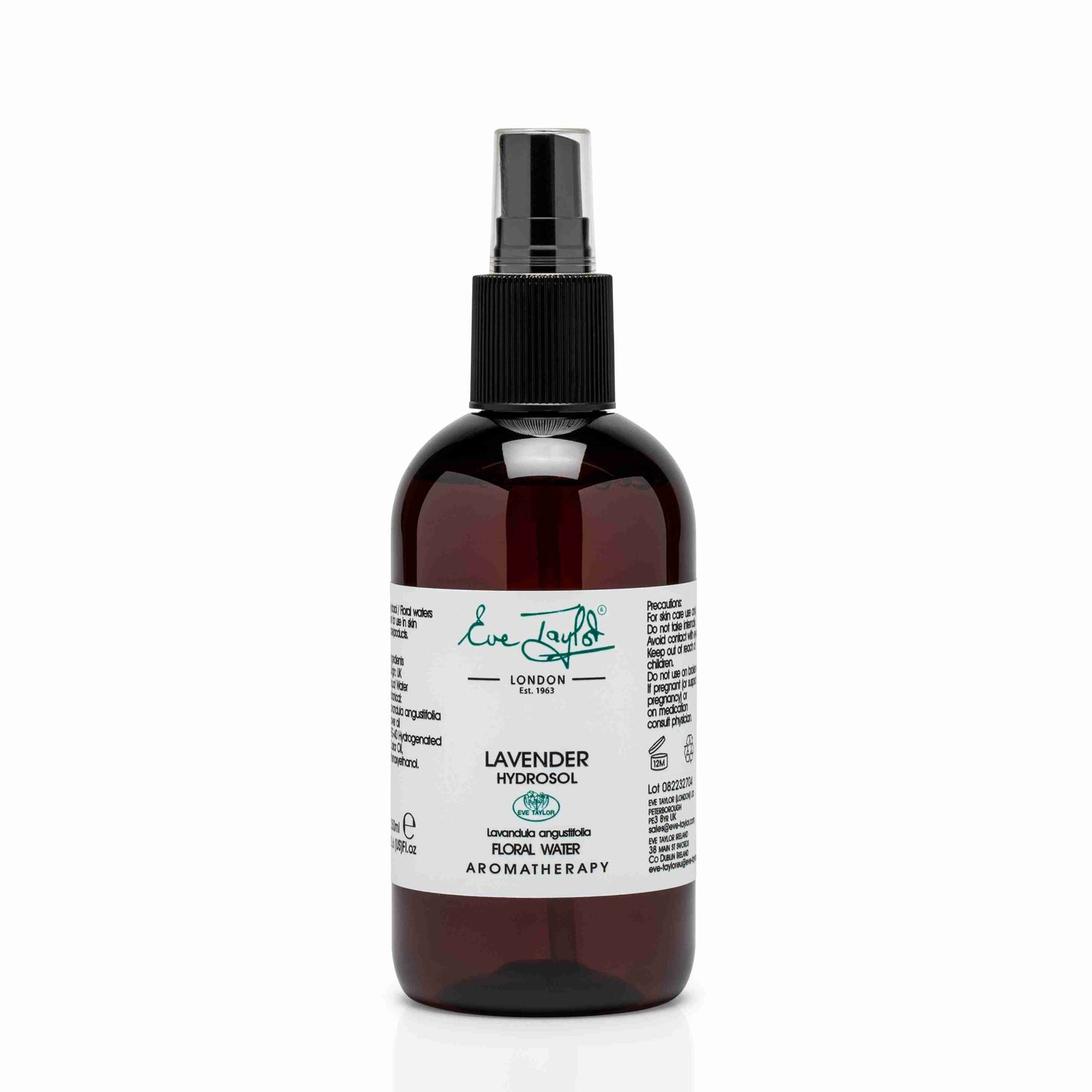 Eve Taylor lavender hydrosol spray bottle on a white background