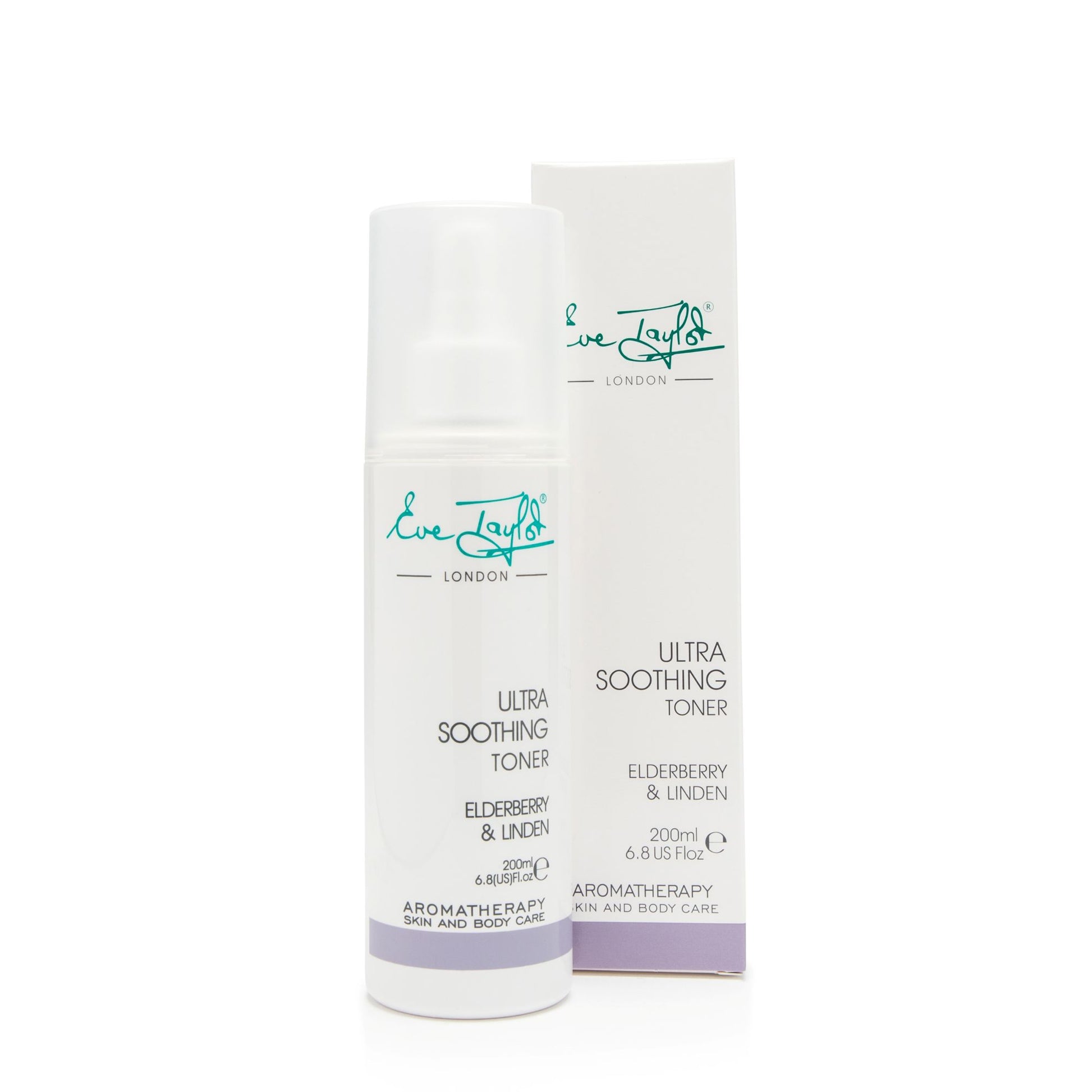 Two bottles of Eve Taylor Ultra Soothing Toner on a white background