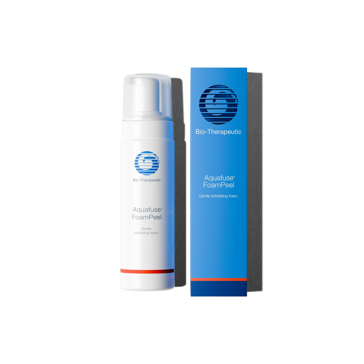 Aquafuse Foam Peel pump bottle and matching blue retail box